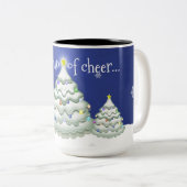 Tasse 2 Couleurs Musique d'arbre de Noël bleu (Devant droit)