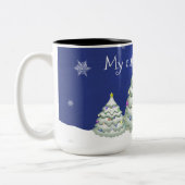 Tasse 2 Couleurs Musique d'arbre de Noël bleu (Gauche)