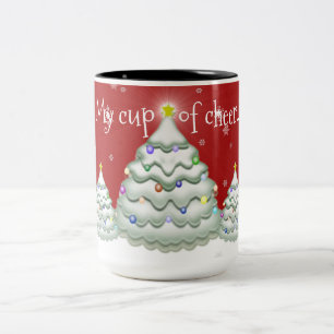 Tasse 2 Couleurs Musique d'arbre de Noël Red Snowy