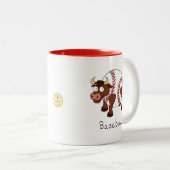 Tasse 2 Couleurs Musique de baseball Funny Baseball Bull Coffee (Devant droit)