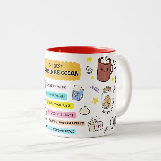 Tasse 2 Couleurs Musique de cacao de Noël (Devant droit)