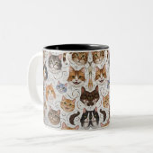 Tasse 2 Couleurs Musique de chat (Devant gauche)