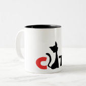 Tasse 2 Couleurs Musique de chat (Devant gauche)