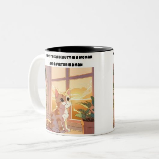 Tasse 2 Couleurs Musique de chat (Devant gauche)