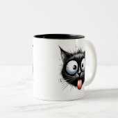 Tasse 2 Couleurs Musique de chat noir (Devant droit)