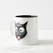Tasse 2 Couleurs Musique de chat noir (Devant gauche)