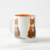 Tasse 2 Couleurs Musique de chat Tabby (Devant gauche)