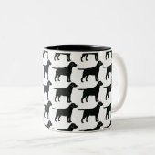 Tasse 2 Couleurs Musique de chien du Black Lab (Devant droit)