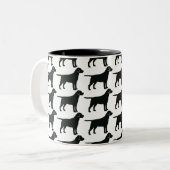Tasse 2 Couleurs Musique de chien du Black Lab (Devant gauche)