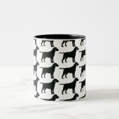 Tasse 2 Couleurs Musique de chien du Black Lab (Centre)