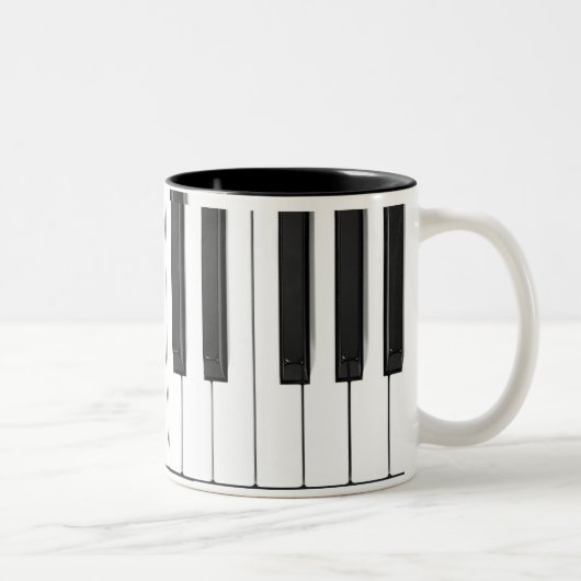Tasse 2 Couleurs Musique de clavier de piano (Droit)