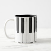 Tasse 2 Couleurs Musique de clavier de piano (Gauche)