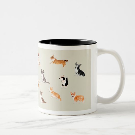 Tasse 2 Couleurs Musique de Corgi (Droit)
