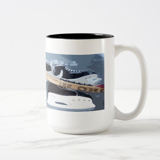 Tasse 2 Couleurs Musique de hockey (Droit)