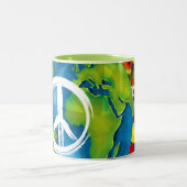 Tasse 2 Couleurs Musique de la paix mondiale (Centre)