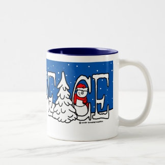 Tasse 2 Couleurs Musique de Noël de la paix