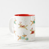 Tasse 2 Couleurs Musique de Noël d'or (Devant gauche)