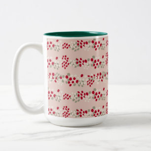 Tasse 2 Couleurs Musique de Noël rouge et rose