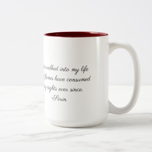 Tasse 2 Couleurs Musique de sang de code (Droit)