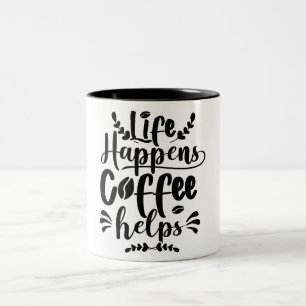 Tasse 2 Couleurs Musique de typographie noire