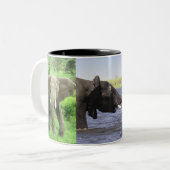 Tasse 2 Couleurs Musique des éléphants africains (Devant gauche)