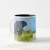 Tasse 2 Couleurs Musique des éléphants africains (Devant gauche)
