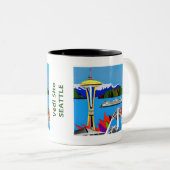 Tasse 2 Couleurs Musique d'image de Seattle Emerald City (Devant droit)