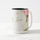 Tasse 2 Couleurs Musique d'oeillets florales (Devant droit)