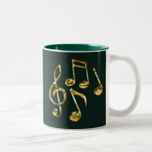 Tasse 2 Couleurs Musique d'or Notation Musique Collection Lover