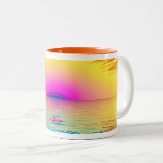 Tasse 2 Couleurs Musique du coucher de soleil de Boho (Devant droit)