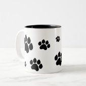 Tasse 2 Couleurs Musique Empreinte de patte (Devant gauche)