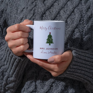 Tasse 2 Couleurs Musique Enseignant Arbre de Noël moderne