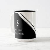 Tasse 2 Couleurs Musique Enseignant Noir Blanc tendance (Devant gauche)
