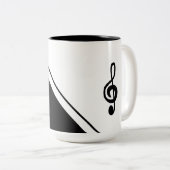 Tasse 2 Couleurs Musique Enseignant Noir Blanc tendance (Devant droit)