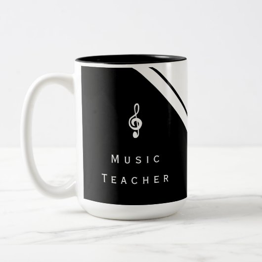Tasse 2 Couleurs Musique Enseignant Noir Blanc tendance (Gauche)