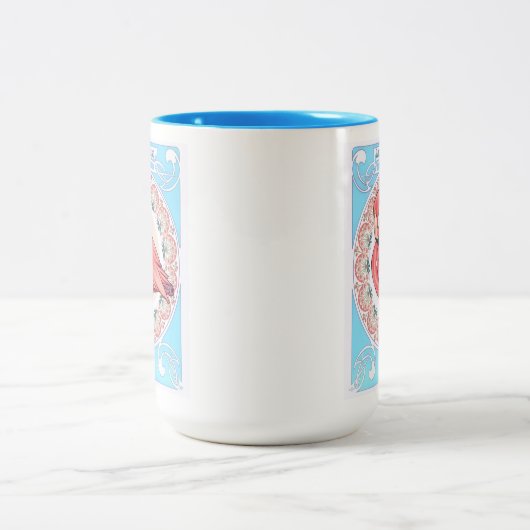 Tasse 2 Couleurs Musique Flamant rose Art Nouveau (Centre)