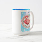 Tasse 2 Couleurs Musique Flamant rose Art Nouveau (Devant droit)