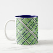 Tasse 2 Couleurs Musique Gardez-le beau bleu vert plaid (Gauche)