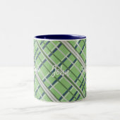 Tasse 2 Couleurs Musique Gardez-le beau bleu vert plaid (Centre)