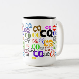 Tasse 2 Couleurs Musique Ham Radio CQ