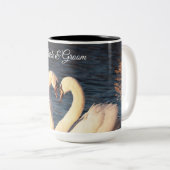 Tasse 2 Couleurs Musique Mariage des cygnes blancs (Devant droit)