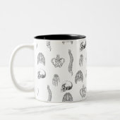 Tasse 2 Couleurs Musique Motif de squelette humain (Gauche)