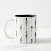 Tasse 2 Couleurs Musique Motif Melting Treble Clef noir et blanc (Gauche)