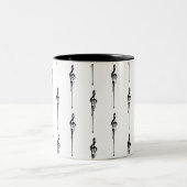 Tasse 2 Couleurs Musique Motif Melting Treble Clef noir et blanc (Centre)