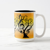 Musique noire et jaune Arbre de Clef Arbre