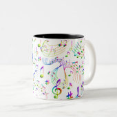 Tasse 2 Couleurs Musique Notes musicales (Devant droit)
