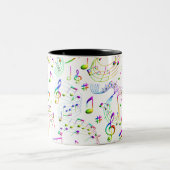 Tasse 2 Couleurs Musique Notes musicales (Centre)