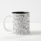 Tasse 2 Couleurs Musique Notes musicales Noir et blanc (Gauche)