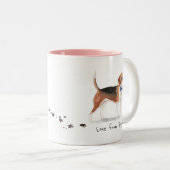 Tasse 2 Couleurs Musique personnalisée beagle (Devant droit)