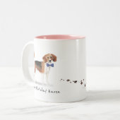 Tasse 2 Couleurs Musique personnalisée beagle (Devant gauche)